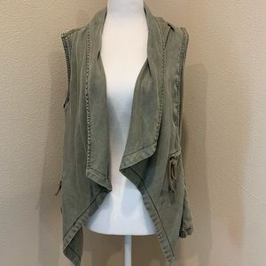 Olive Green Sleeveless Jacket